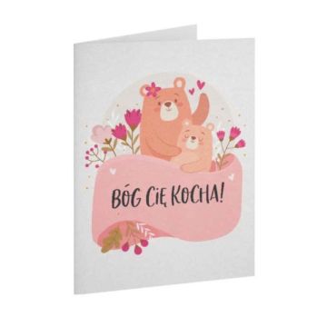 A Kartka składana - Bóg cię kocha - misiu