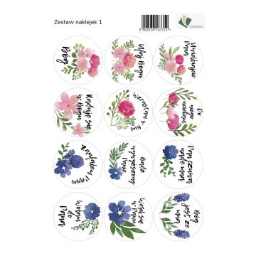 Zestaw naklejek - kwiaty