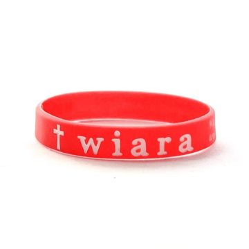 Opaska silikonowa - wiara - czerwony