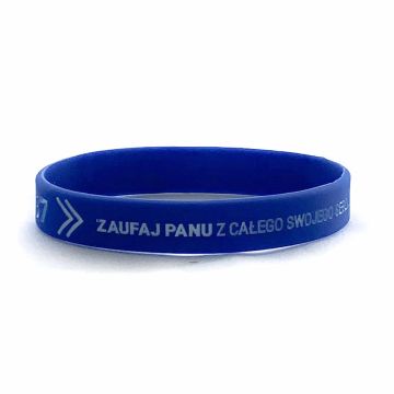 Opaska silikonowa - Zaufaj Panu - niebieski