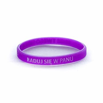 Opaska silikonowa dzieci - Raduj - fiolet wąska