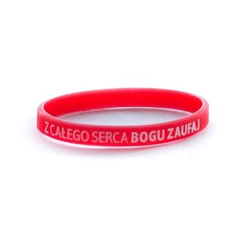 Opaska silikonowa dzieci - Z całego - czerw wąska