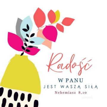 Podstawka korkowa - Radość w Panu waszą siłą