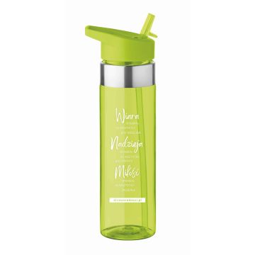 Bidon z tritanu ze słomką 650ml - zielony - Wiara