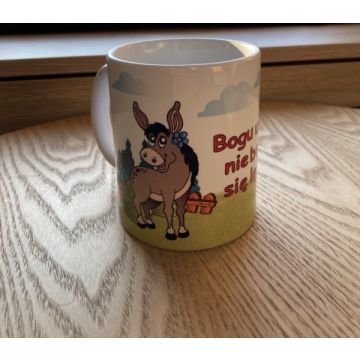 Kubek ceramiczny - Bogu ufam nie będę sie lękał 