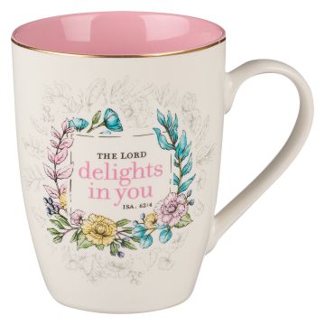 Kubek ceramiczny - The LORD Delights in You Pink