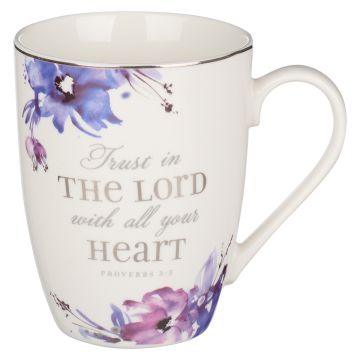 Kubek ceramiczny - Trust in the LORD Purple
