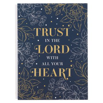 Notatnik - Trust in the LORD Navy Flower Outline E