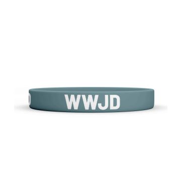 Opaska silikonowa - WWJD - morski
