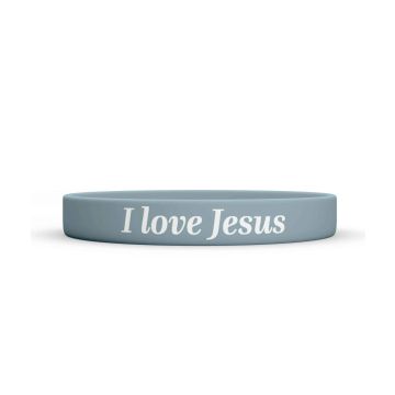 Opaska silikonowa - I love Jesus - niebieska