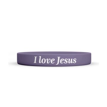 Opaska silikonowa - I love Jesus - fioletowa