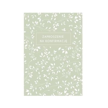 Karnet - Zaproszenie konfirmacja - kwiat oliwka