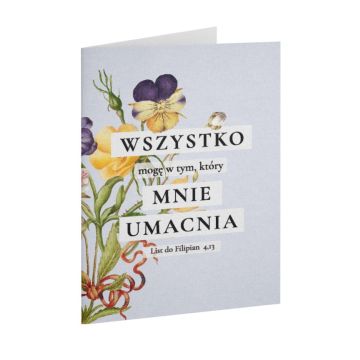 A Kartka składana - Wszystko mogę - kwiaty