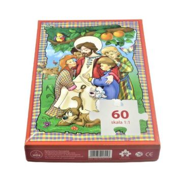 Puzzle - Jezus wśród dzieci - 60  elementów