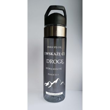 Bidon z tritanu ze słomką 650ml - czarny - Pouczę
