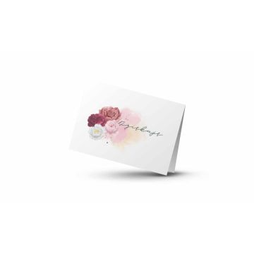 Karnet - Dziękuję - róże