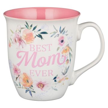 Kubek ceramiczny - Best Mom Ever White and Pink