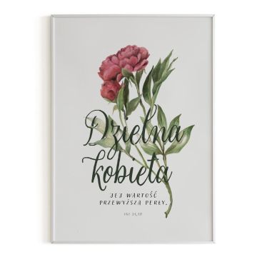 Plakat A3 - Dzielna kobieta - kwiat