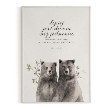 Plakat A3 - Lepiej jest dwom - misie