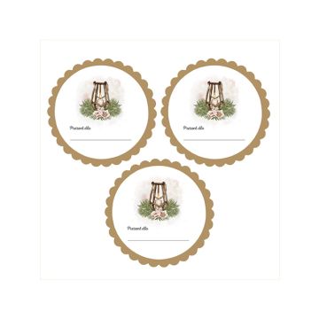Bileciki prezentowe handmade 3 szt kraft ML