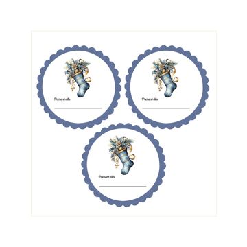 Bileciki prezentowe handmade 3 szt niebieskie ML