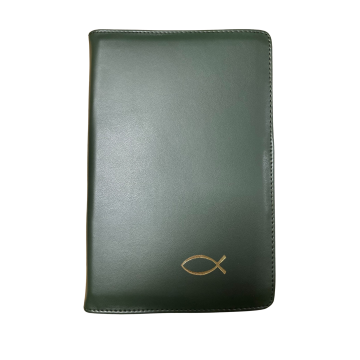 Biblia TB średnia - skóra - khaki - index - rybka
