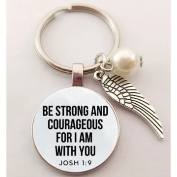 Breloczek metalowy - skrzydło -  Be strong