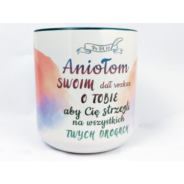 Kubek promise - Aniołom swoim - butelkowa zieleń