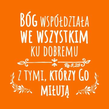 Podstawka korkowa - Bóg współdziała - pomarańcz