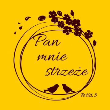 Podstawka korkowa - żółta - Pan mnie strzeże