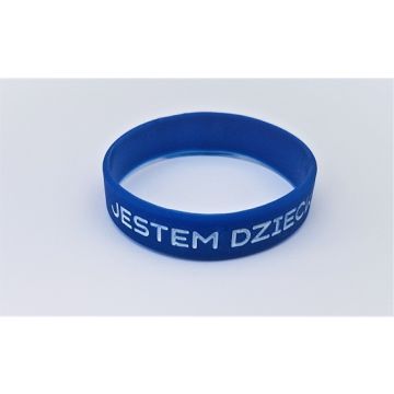 Opaska silikonowa mała - Jestem - granatowa