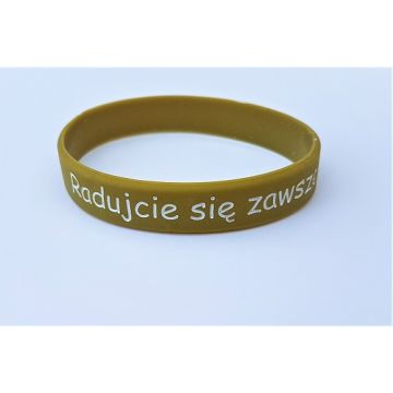 Opaska silikonowa - Radujcie się - oliwkowa