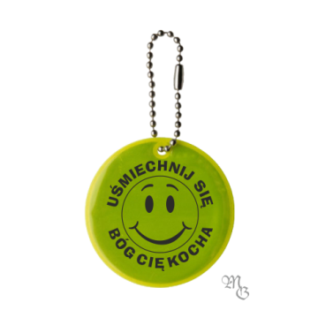 Brelok odblaskowy - Uśmiechnij się - Bóg Cię kocha
