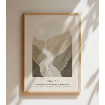 Plakat  - A3 - Ciemna dolina - Psalm 23:4