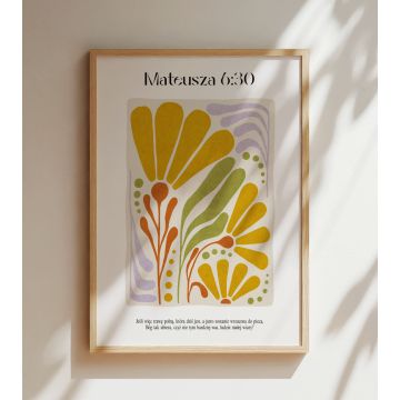Plakat  - A3 - Kwiaty - Mateusza 6:30