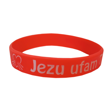 Opaska silikonowa - Jezu ufam Tobie - czerwona