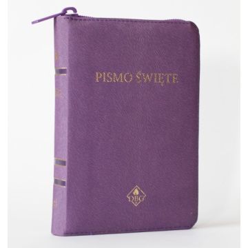 Biblia DBG - mała - PU zamek złocenia fiolet