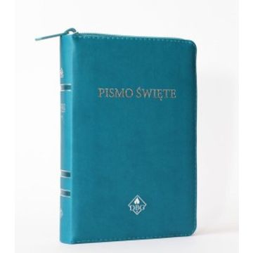 Biblia DBG - mała - PU zamek srebrzenia turkus