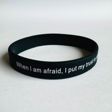 Opaska silikonowa - When I am afraid - czarny