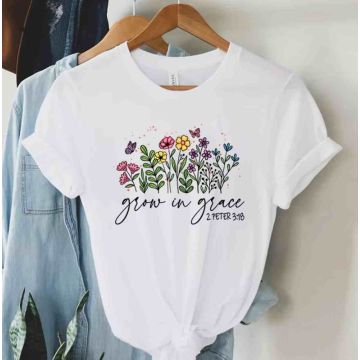 Koszulka - Grow in Grace - S - biała