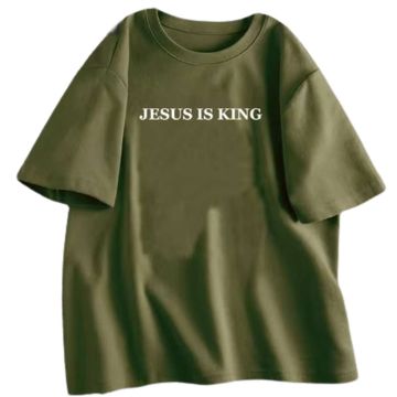 Koszulka - JESUS IS KING - S - zielona
