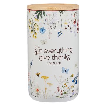 Ceramiczny słoik z kartami - Give Thanks