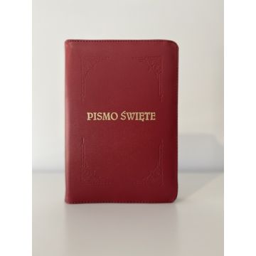 Biblia TB średnia - skóra - czerwona - index