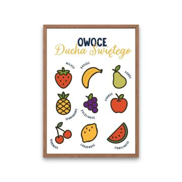 Plakat A3 dla dzieci - Owoce Ducha Świętego