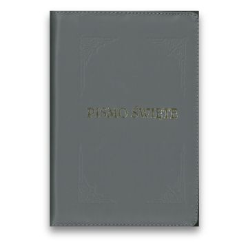 Biblia TB średnia - skóra - szary- index