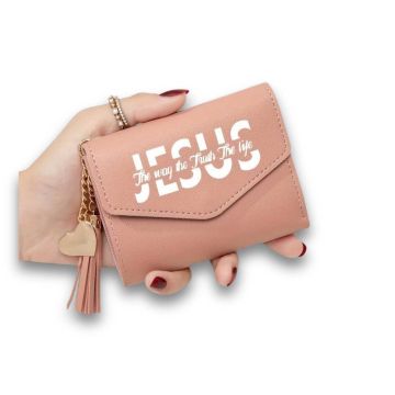 Portfel - Jesus The way the truth - Pudrowy róż
