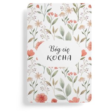 Magnes na lodówkę - Bóg Cię kocha - kwiaty