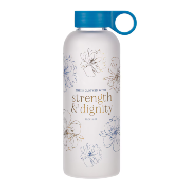 Szklana butelka - Strength and Dignity Blue