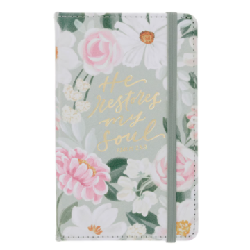 Notatnik - He Restores My Soul Green Floral