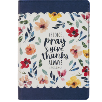 Notatnik na zamek - Give Thanks Blue Floral